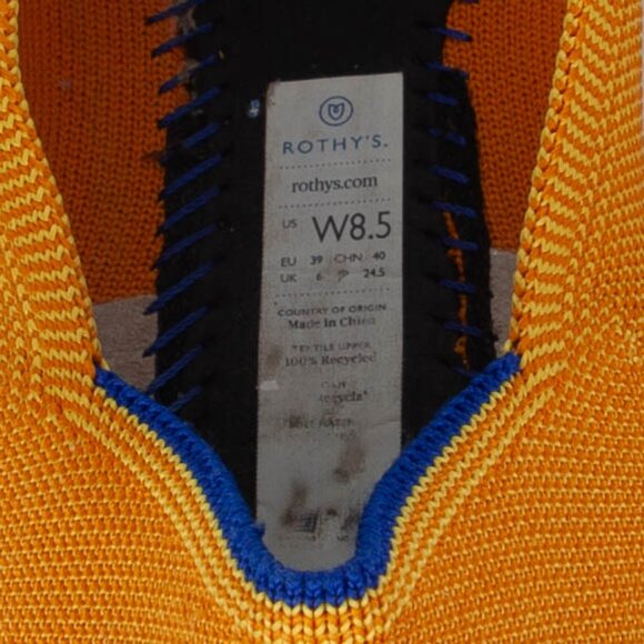 Rothy's Round Toe Knit Slip On Flat Marigold Yellow Womens Size 8.5 - Picture 11 of 11